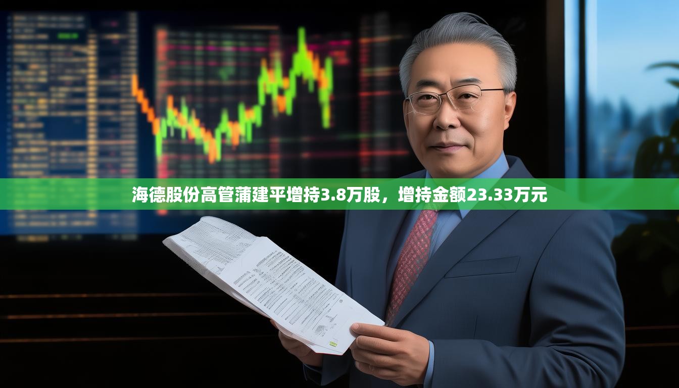 海德股份高管蒲建平增持3.8万股，增持金额23.33万元